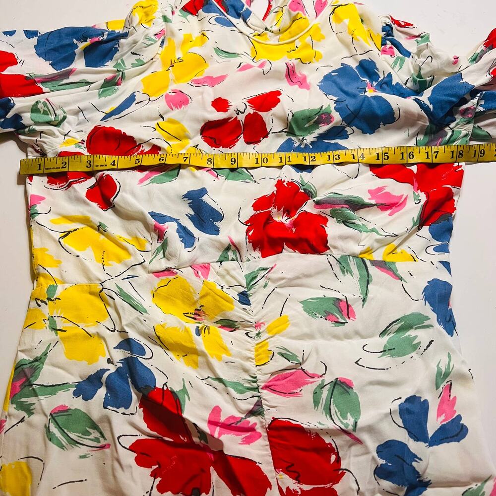 Rixo Target Abstract Floral Mock Neck Ruffle Midi Dress Size 8 Multicolored - Picture 6 of 11